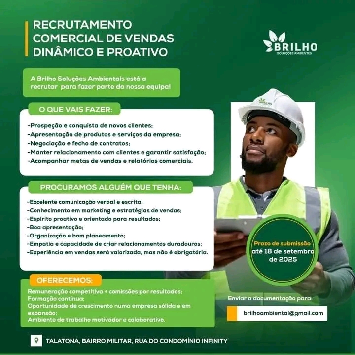 Vaga para um(a) Comercial de Vendas