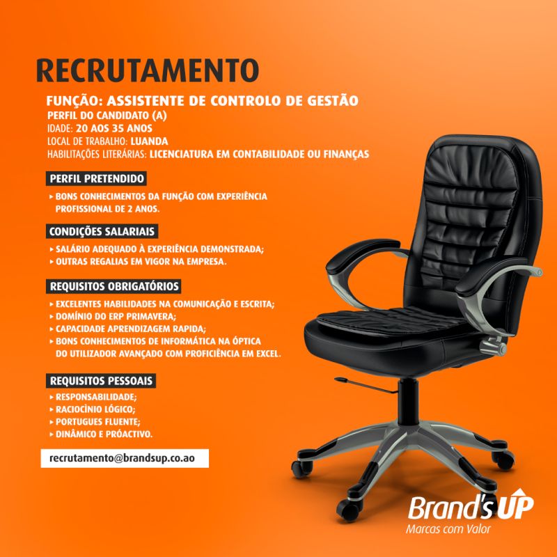 Vaga para Assistente de Controlo de Gestão