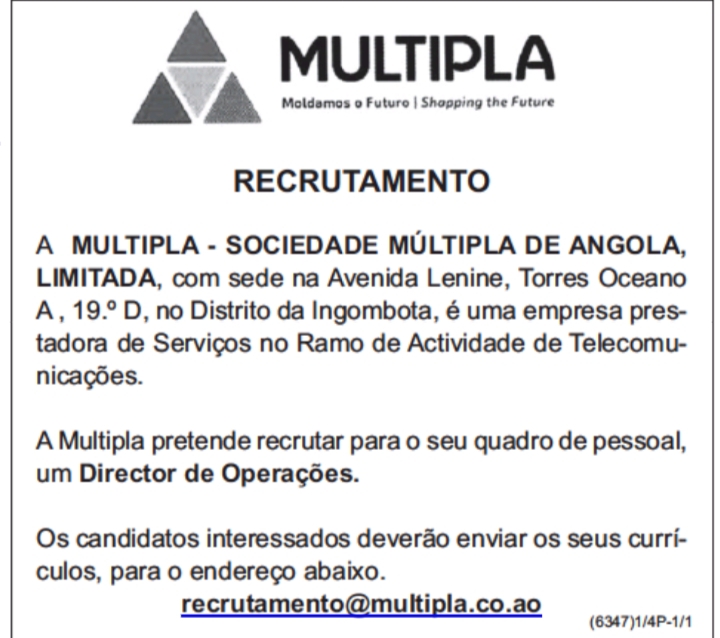 Vaga para um(1) Director de Operações