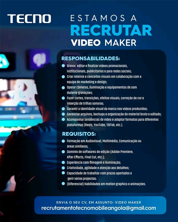 Vaga para um(a) videomaker