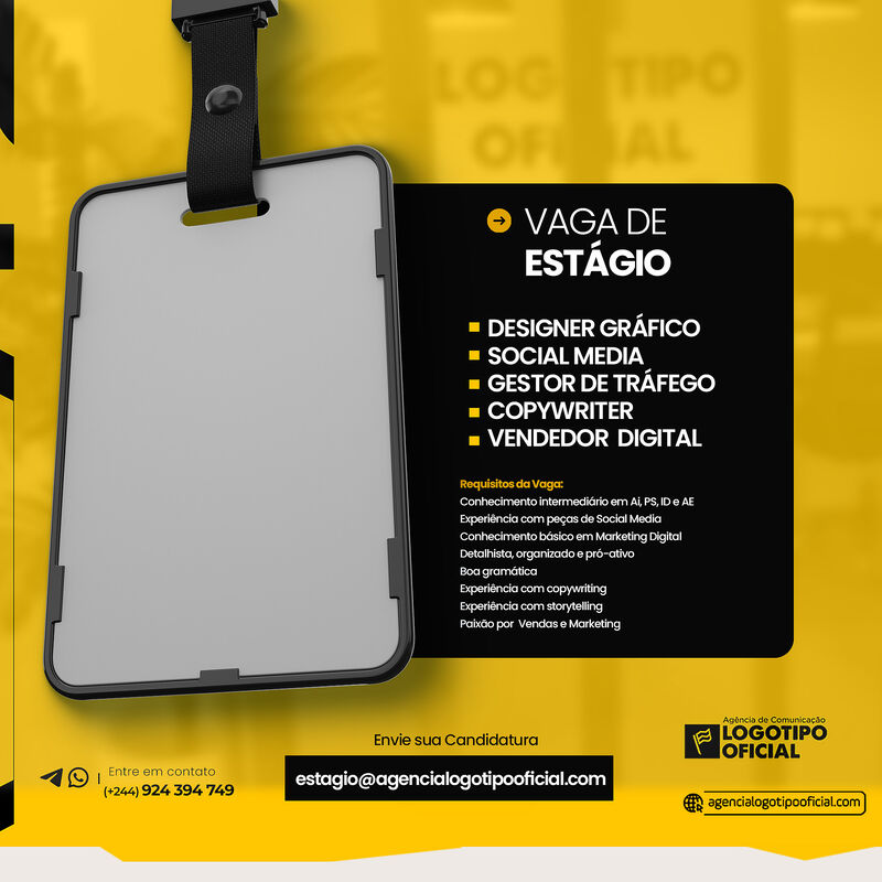 CINCO (5) VAGAS ABERTAS DE ESTÁGIO PARA ESTUDANTES E FREELANCERS