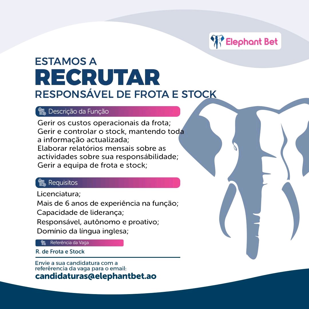 VAGA PARA RESPONSÁVEL DE FROTA E STOCK 