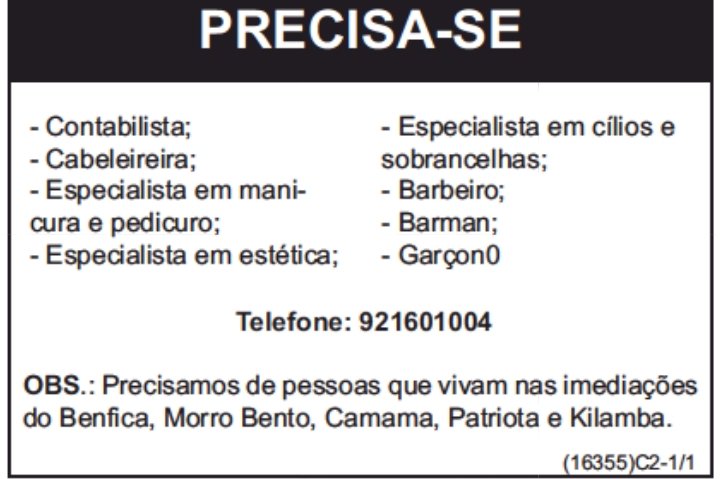 ABERTAS OITO(8) VAGAS EM UMA EMPRESA NACIONAL 