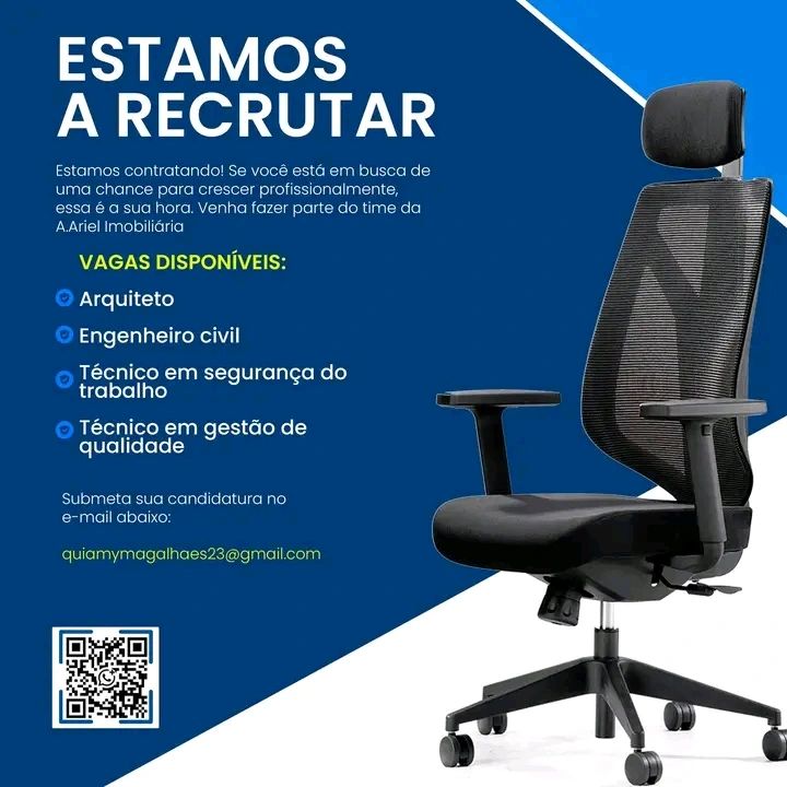 Vagas para Arquitecto, Engenheiro Civil, Técnico em Segurança do Trabalho e Técnico em Gestão de Qualidade