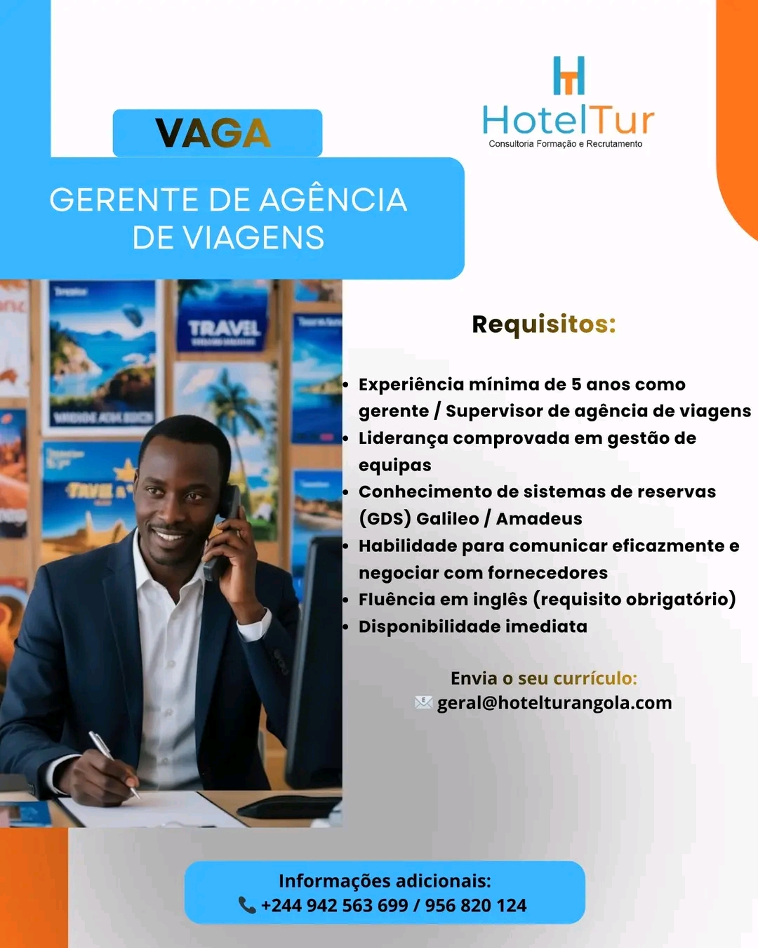 Vaga para Gerente de Agência de Viagens