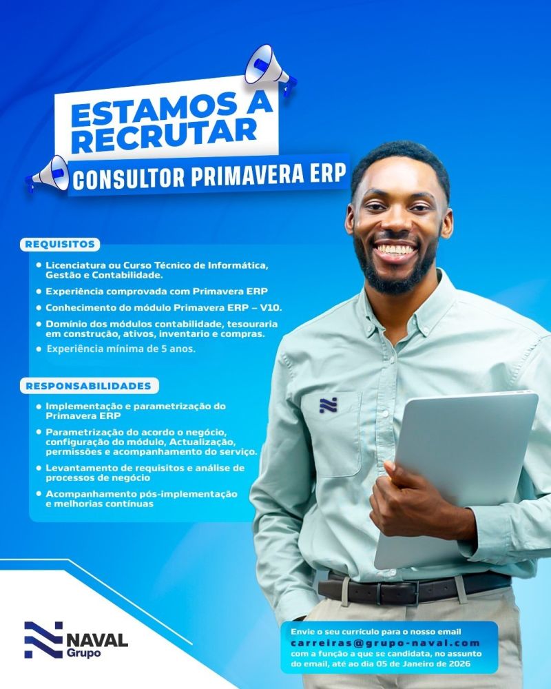 Vaga para Consultor Primavera ERP