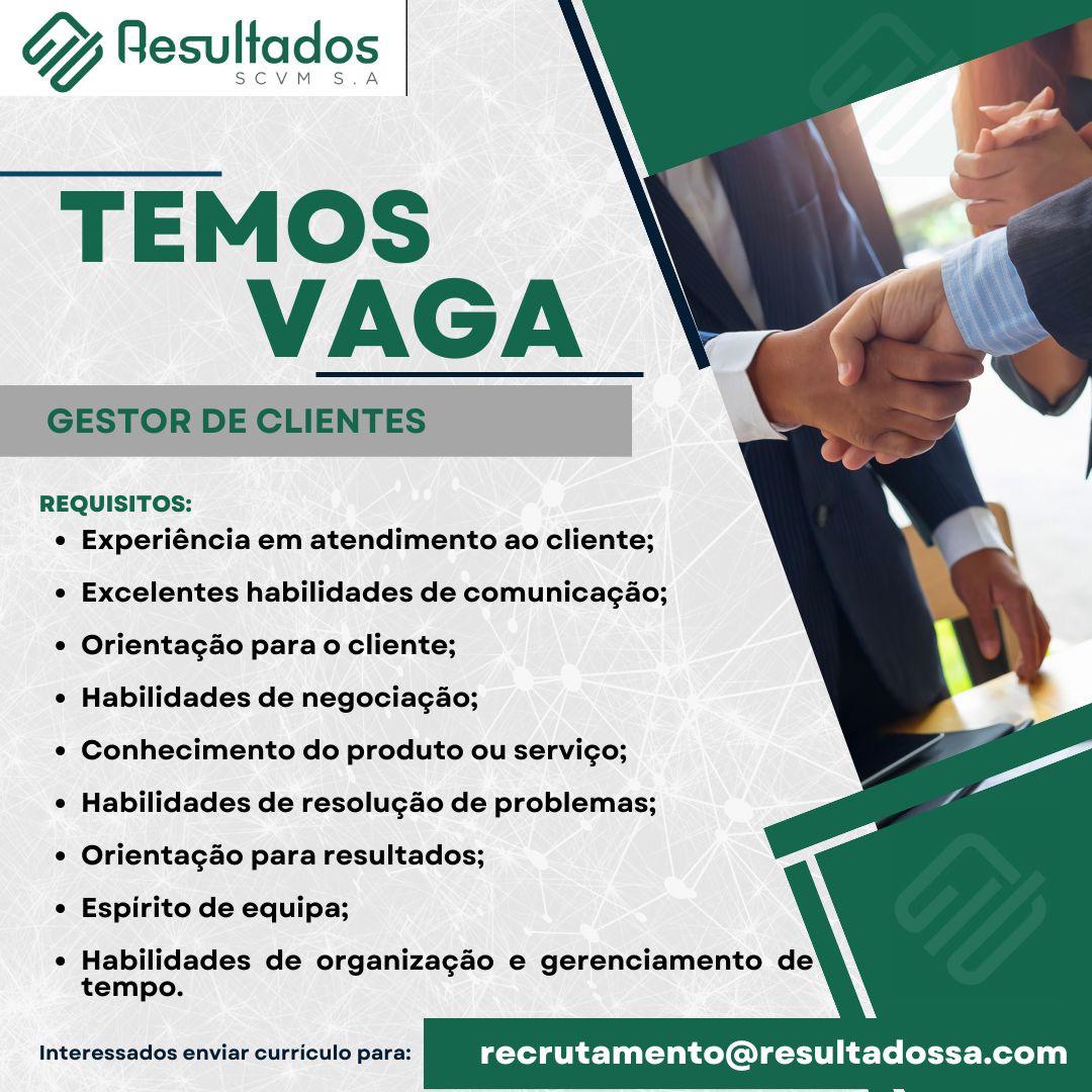 VAGA PARA GESTOR DE CLIENTES