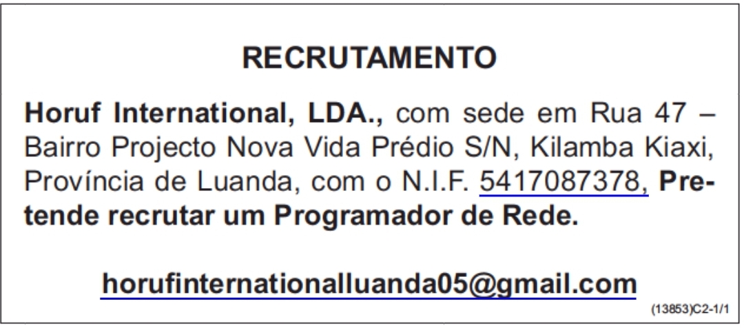 Vaga para Programador de Redes