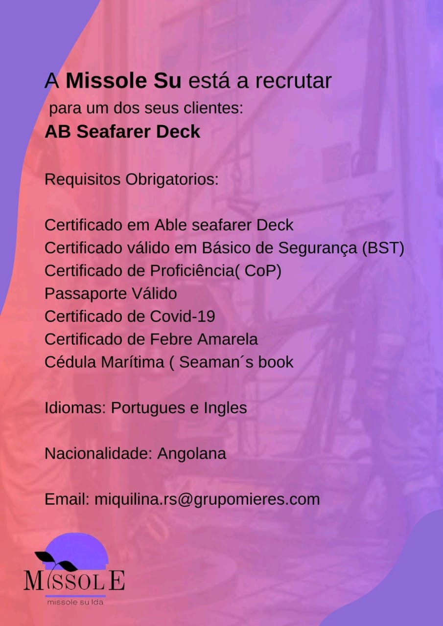 Recrutamento  para AB Seafarer Deck