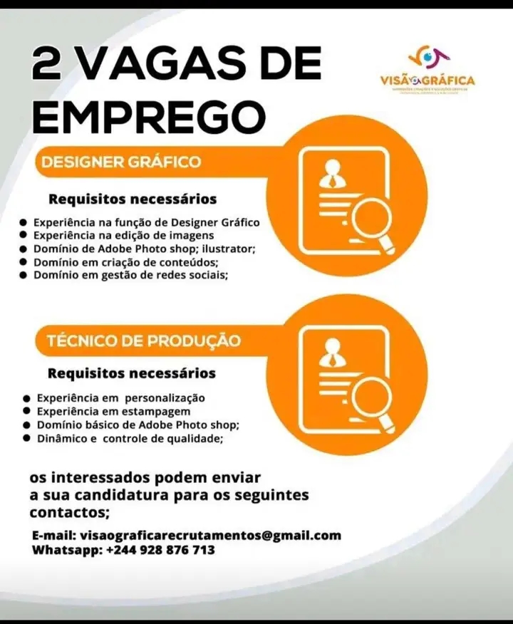 VAGA PARA DESIGNER GRÁFICO & TÉCNICO DE PRODUÇÃO 
