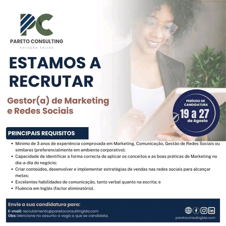 Vaga para um(a) Gestor(a) de Marketing