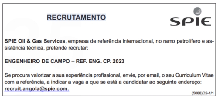 VAGA PARA ENGENHEIRO DE CAMPO