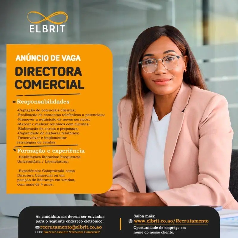 Vaga para Directora comercial