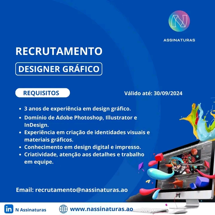 VAGA DE EMPREGO PARA DESIGNER GRÁFICO 