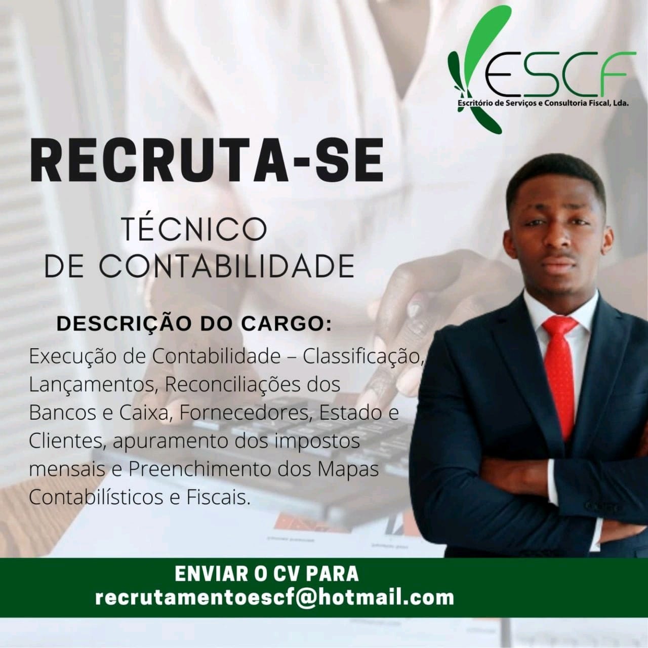 VAGA PARA TÉCNICO DE CONTABILIDADE 