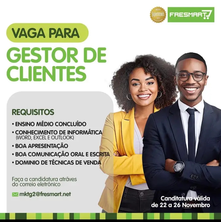 VAGA PARA  GESTOR DE CLIENTES 