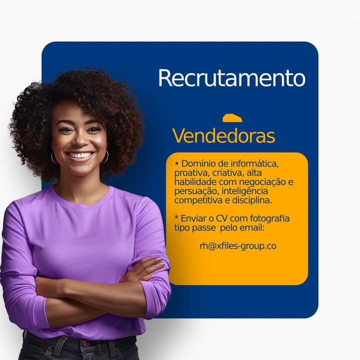 RECRUTAMENTO PARA VENDEDORAS 