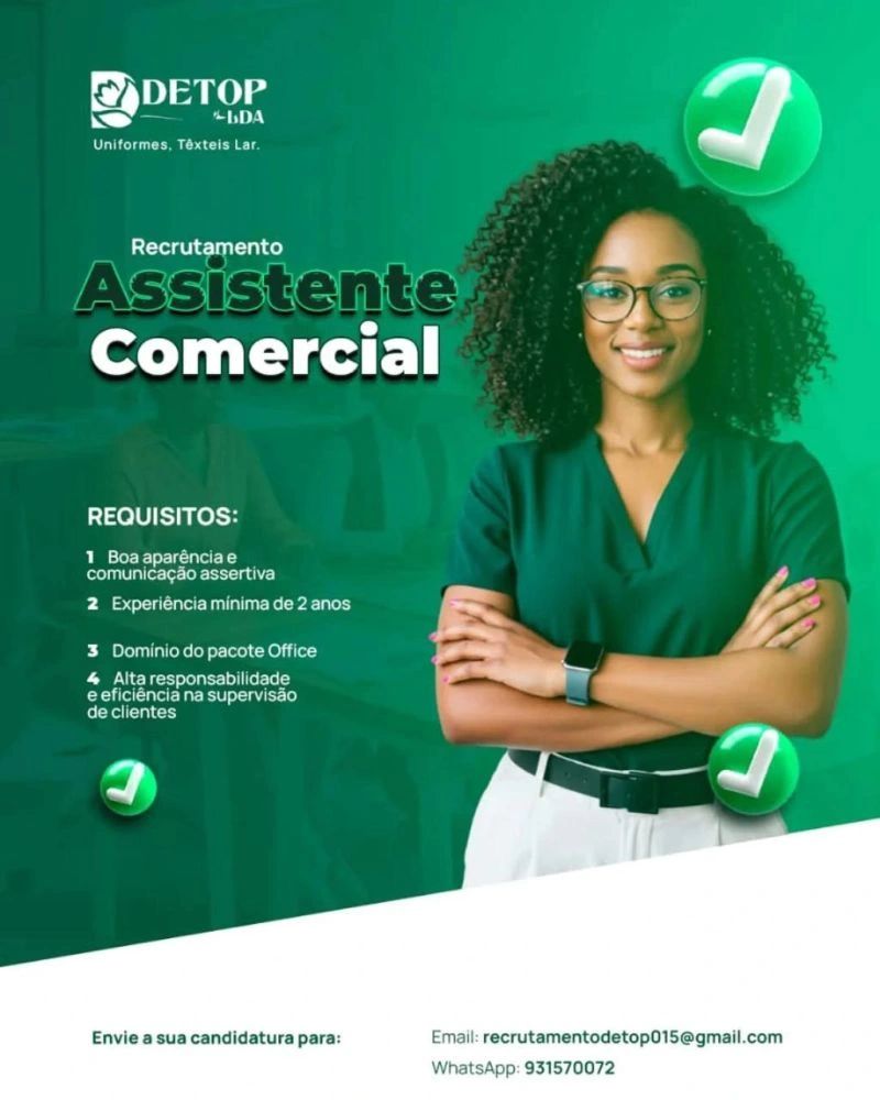 Vaga para Assistente comercial