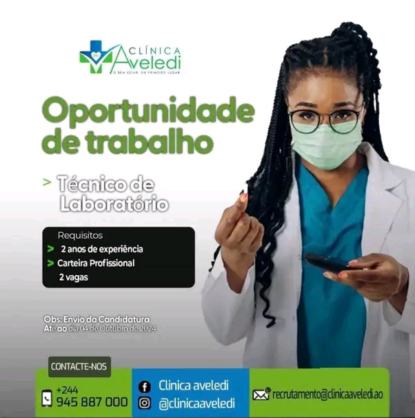 OPORTUNIDADE DE TRABALHO PARA TÉCNICO DE LABORATÓRIO 