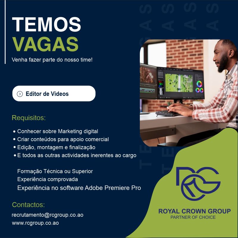 Vaga para  Editor de Vídeos