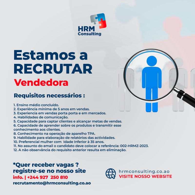 OPORTUNIDADE PARA VENDEDORA