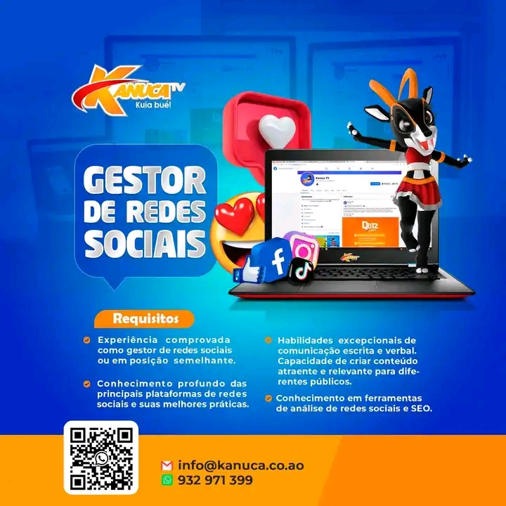 Vaga para Gestor de Redes Sociais 