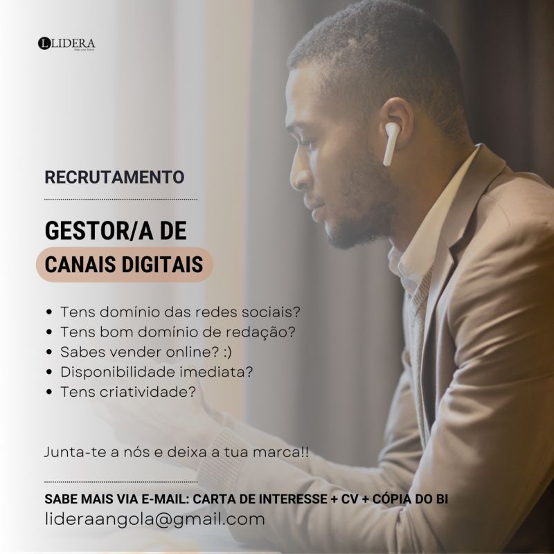VAGA PARA GESTOR/A DE CANAIS DIGITAIS 