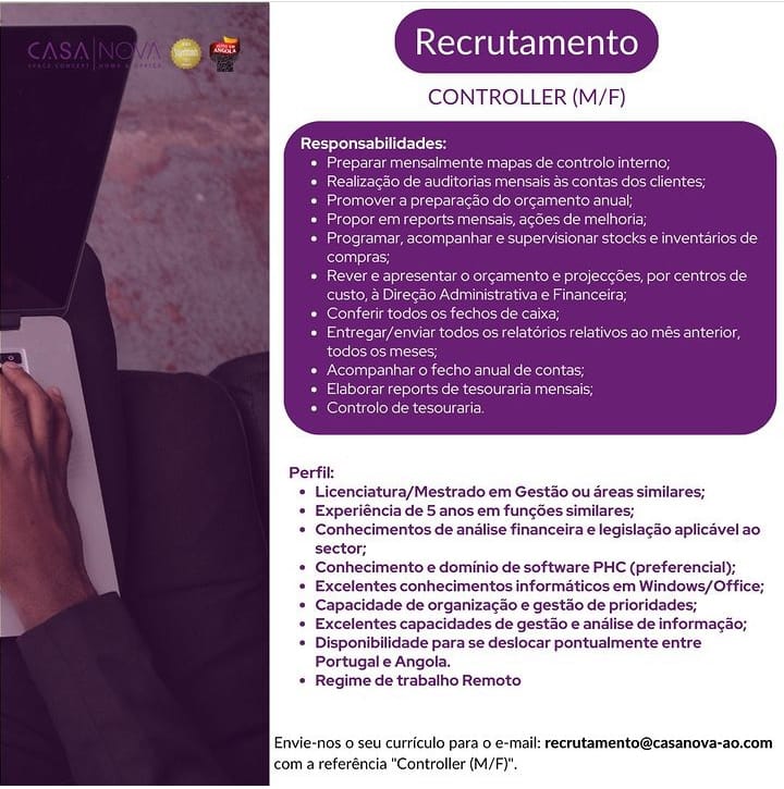 VAGA PARA CONTROLLER (M/F) 