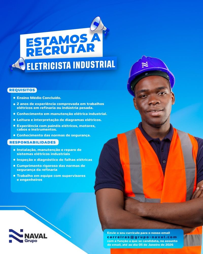 VAGA PARA ​ELETRICISTA INDUSTRIAL