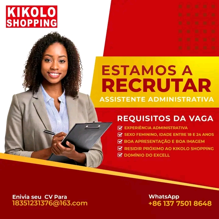Vaga para Assistente Administrativa