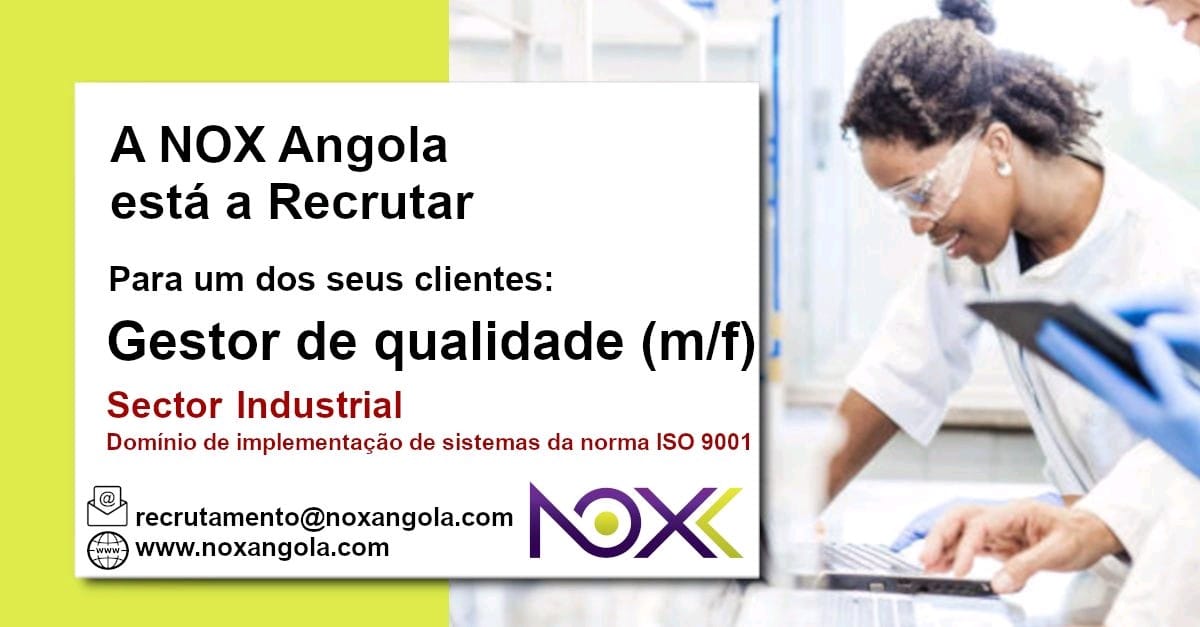 VAGA PARA GESTOR DE QUALIDADE (M/F)