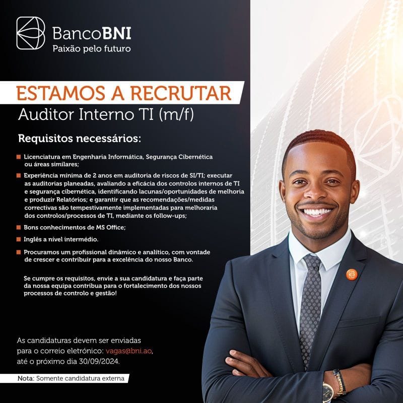 Vaga de emprego para Auditor Interno TI (m/f) 