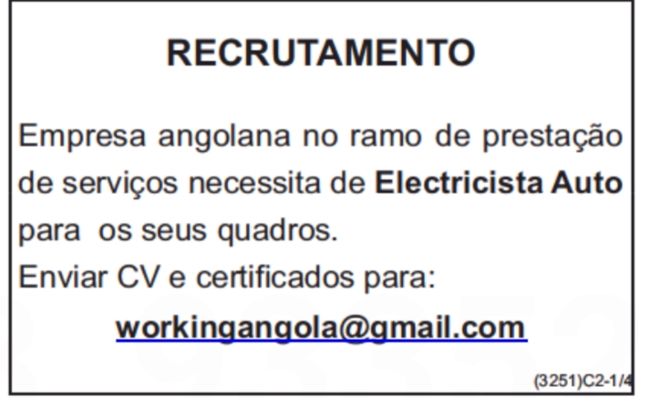 Vaga para Electricista Auto 
