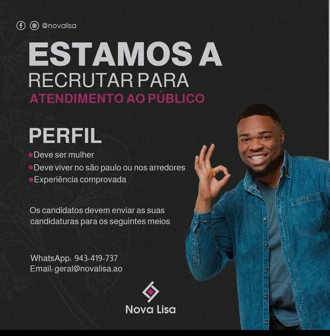 RECRUTAMENTO PARA ÁREA DE  ATENDIMENTO AO PÚBLICO 