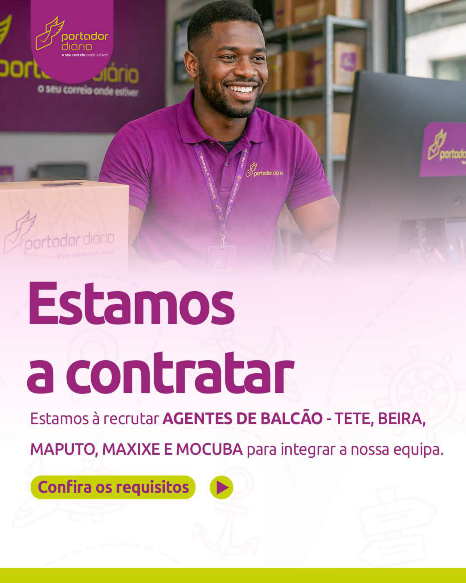 Vaga para Agente de Balcão — Tete, Beira, Maputo, Maxixe e Mocuba