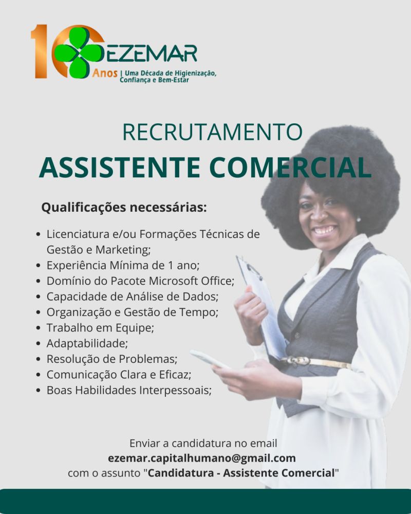 Vaga para Assistente Comercial