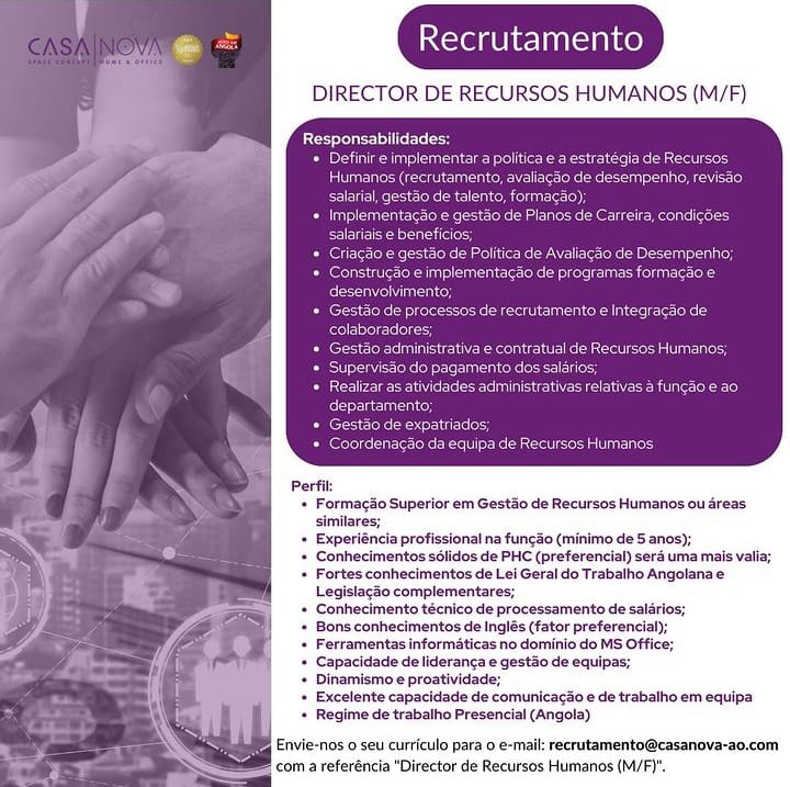 VAGA PARA DIRECTOR DE RECURSOS HUMANOS (M/F) 