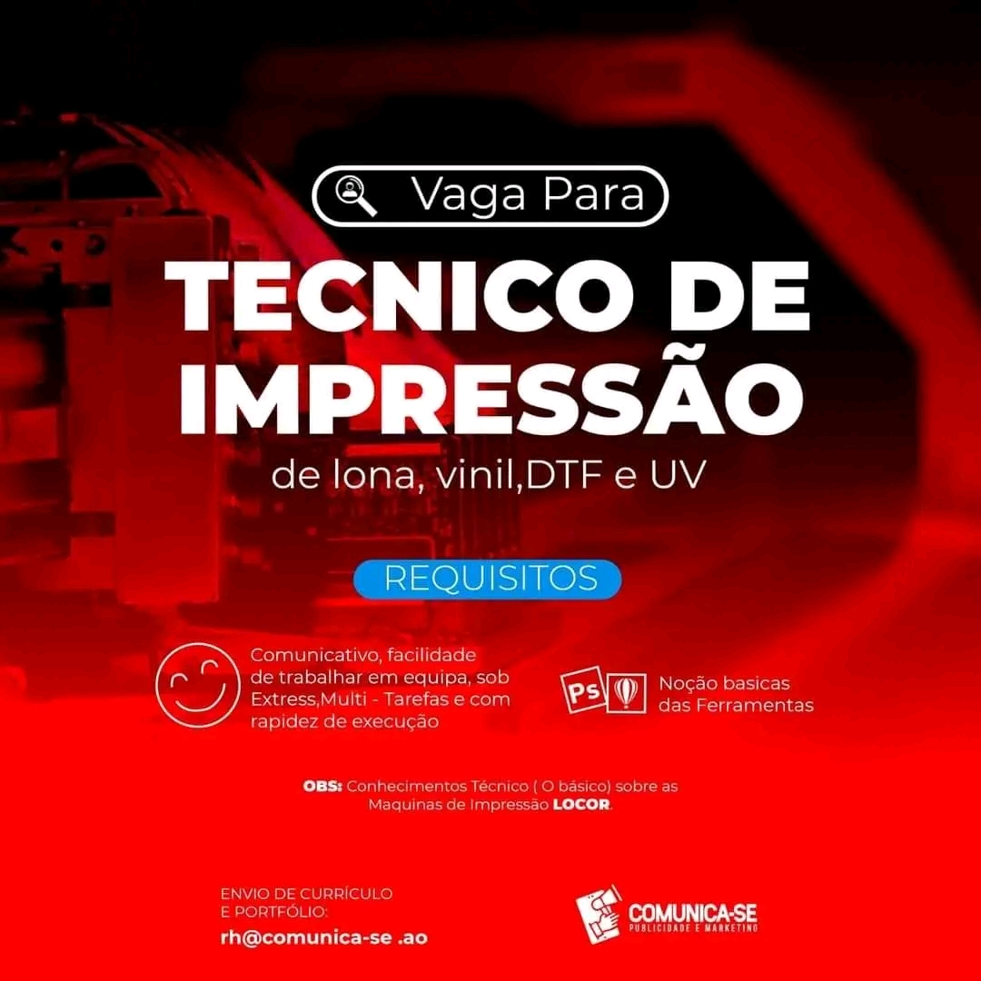 Vaga para Técnico de Impressão 