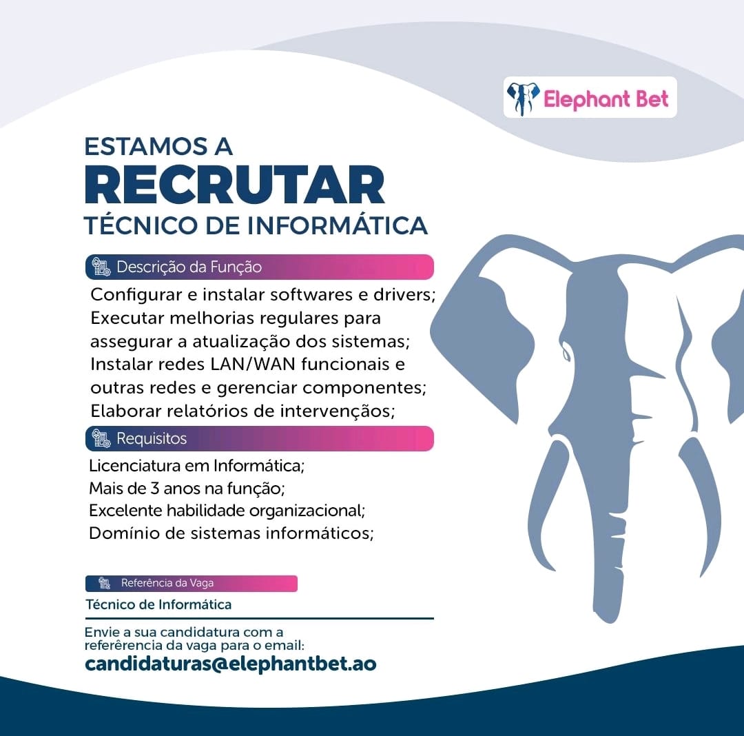 VAGA PARA TÉCNICO DE INFORMÁTICA