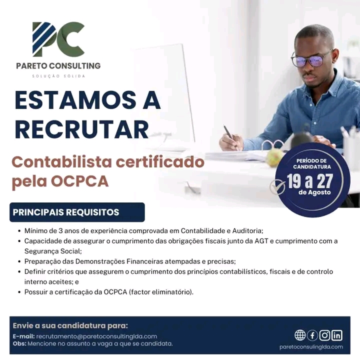 Vaga para um(1) Contabilista Certificado