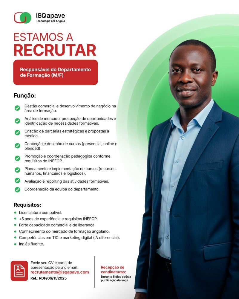 VAGA PARA RESPONSÁVEL DO DEPARTAMENTO DE FORMAÇÃO (M/F)