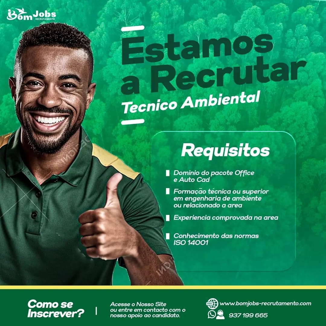 VAGA PARA TÉCNICO  AMBIENTAL