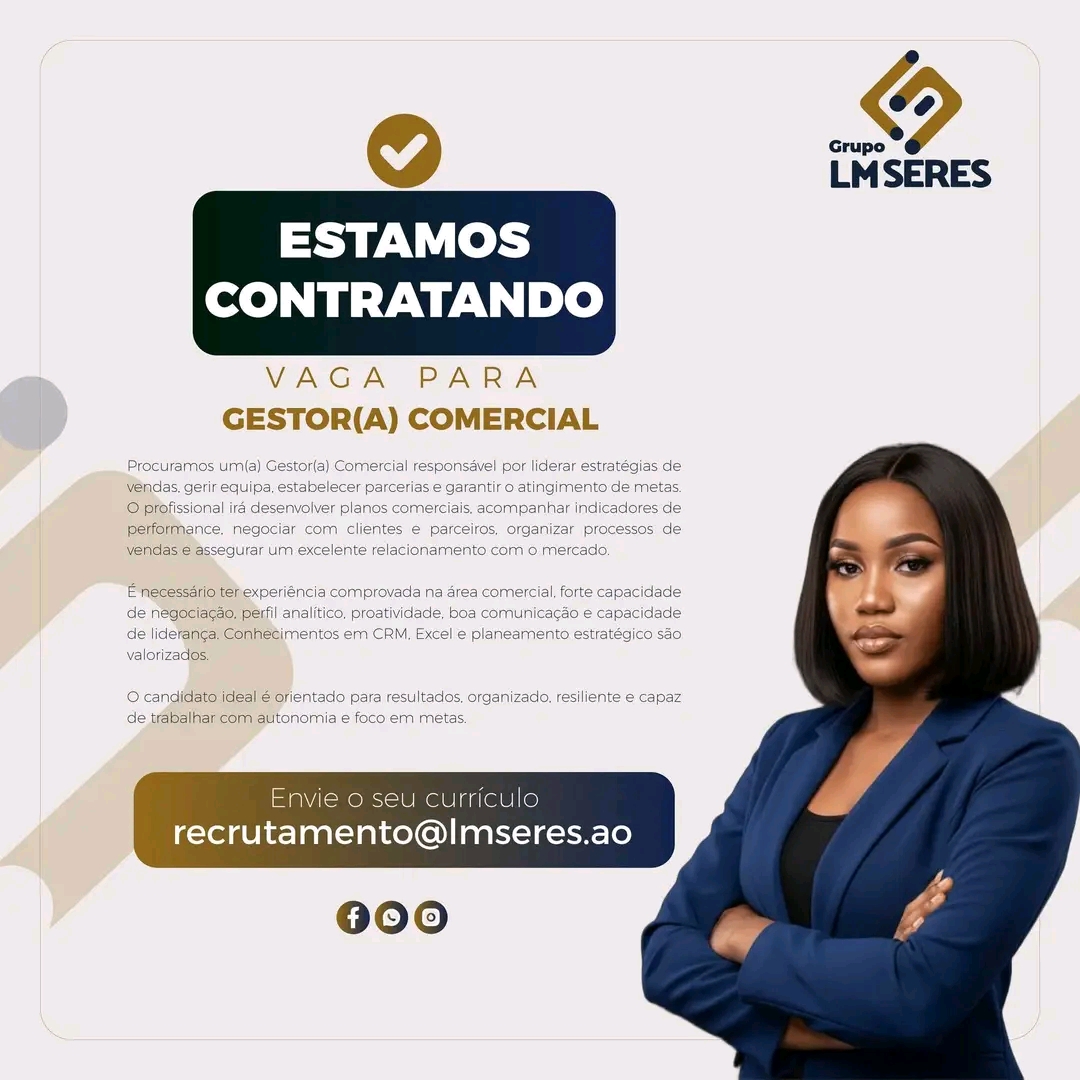 Vaga para um(a) Gestor(a) Comercial