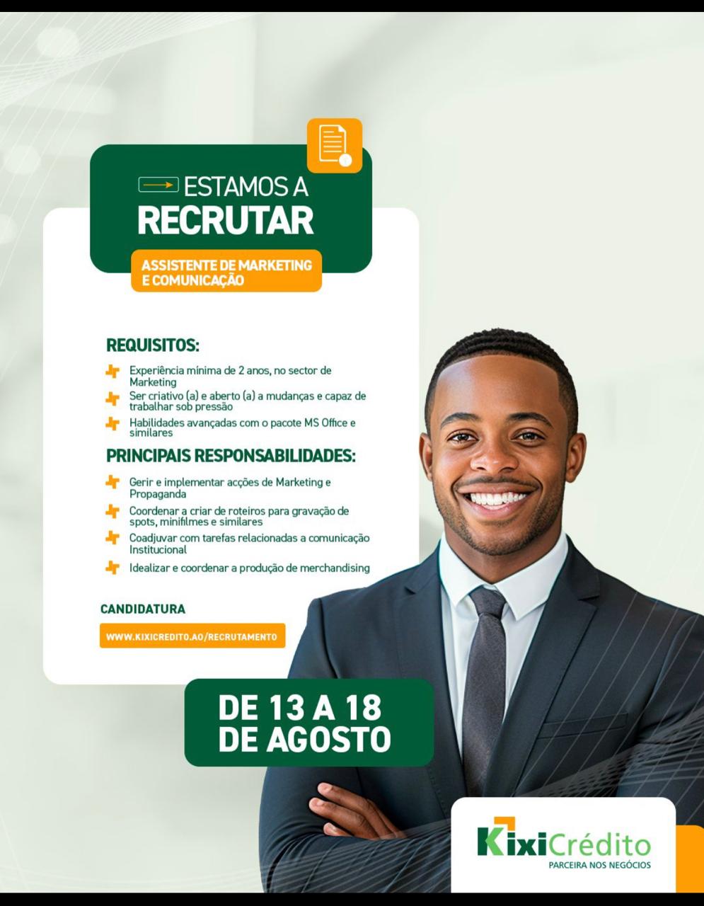 Vaga para Assistente de Marketing e Comunicação