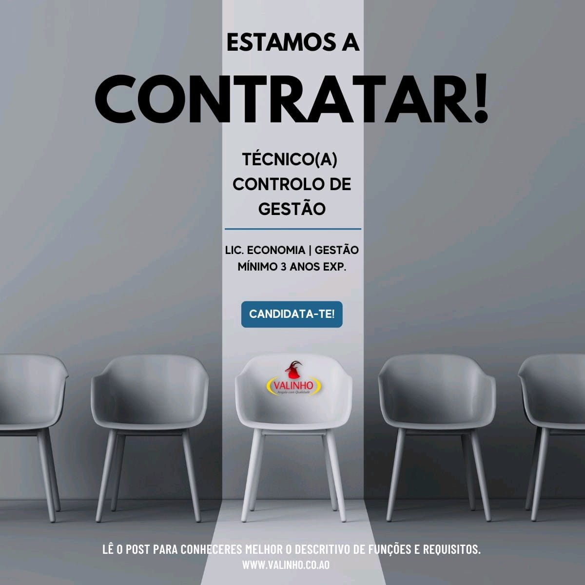 Vaga para Técnico(a) Controlo de Gestão