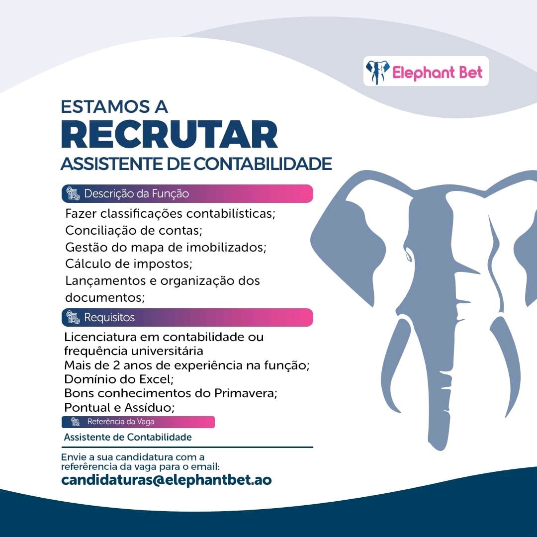 VAGA PARA  ASSISTENTE DE CONTABILIDADE 