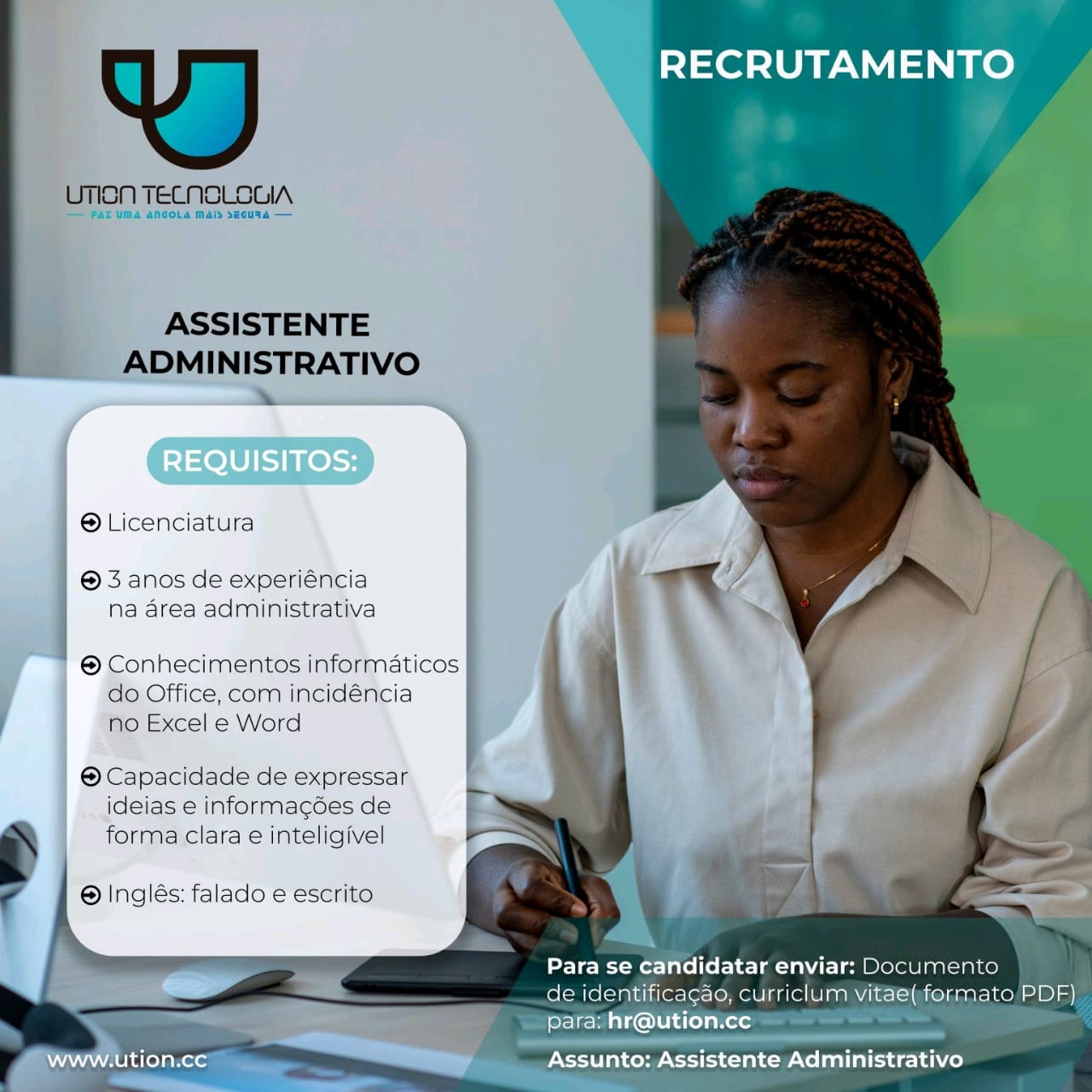 VAGA PARA ASSISTENTE ADMINISTRATIVO