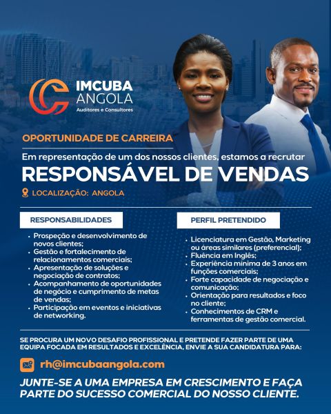 Oportunidade para Responsável de Vendas