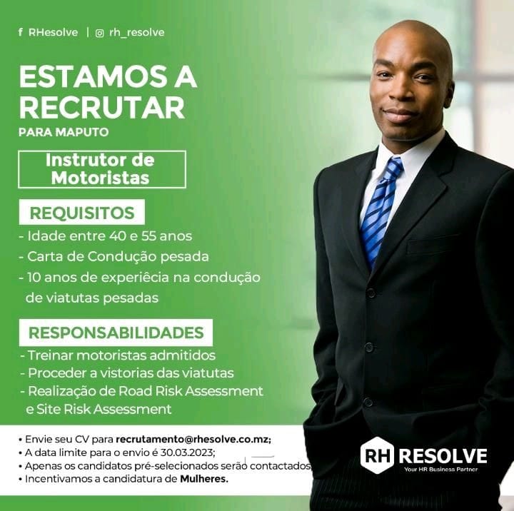 Vaga para Instrutor de Motoristas 