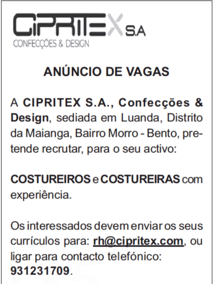 PRECISA-SE DE COSTUREIROS & COSTUREIRAS